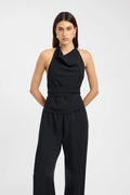 Noir Tied Back Halter Top