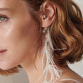 Rhinestone Feather Earrings – Party Glam Accessory