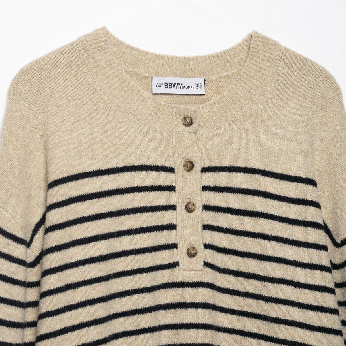 Striped Crew Neck Knit Cardigan – Classic Cozy Layer