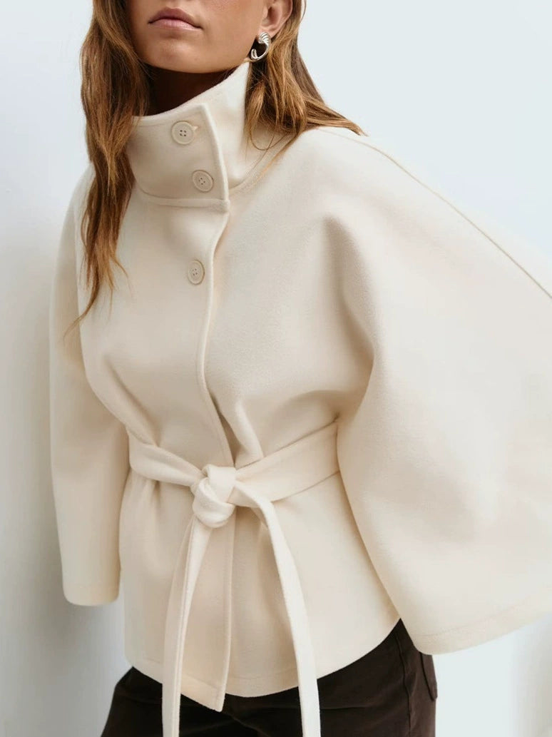 Minimal Luxe High-Neck Coat