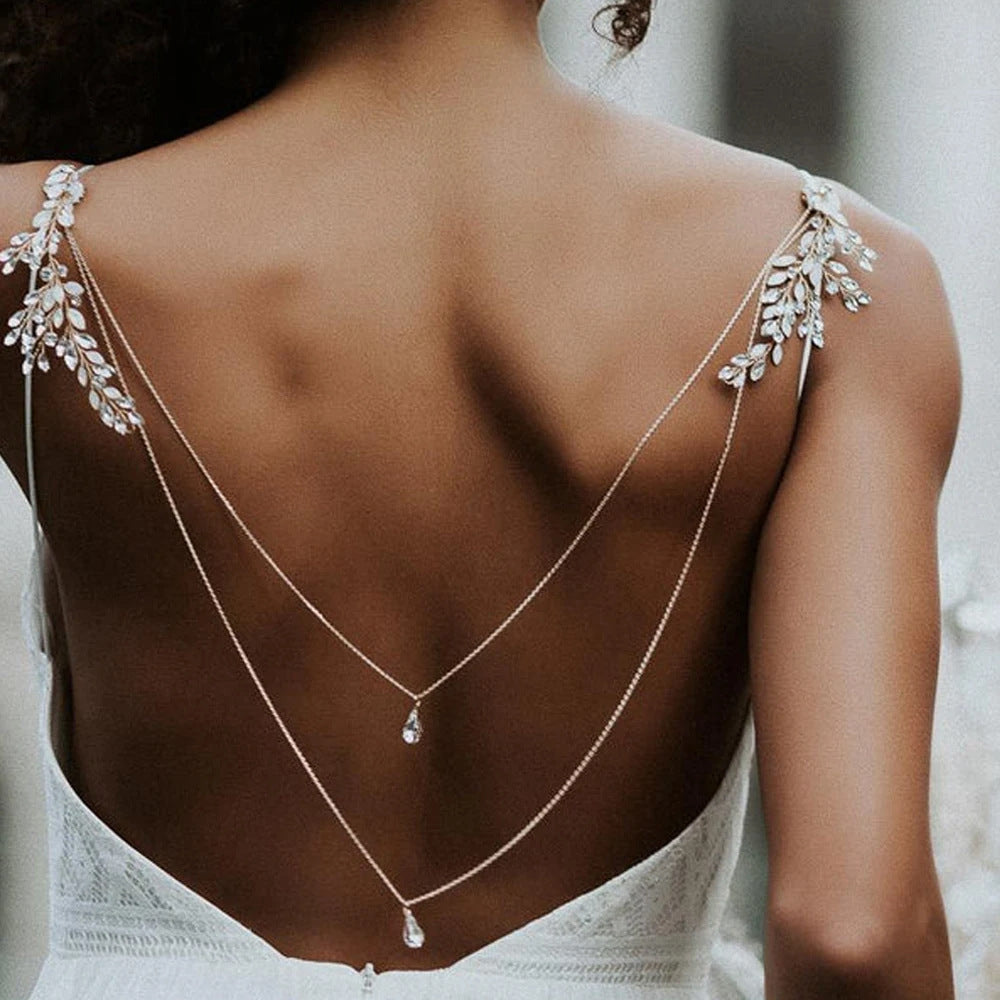 Rhinestone Back Chain – Elegant Dress Jewelry