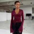 Plum Desire Lace Tie Top