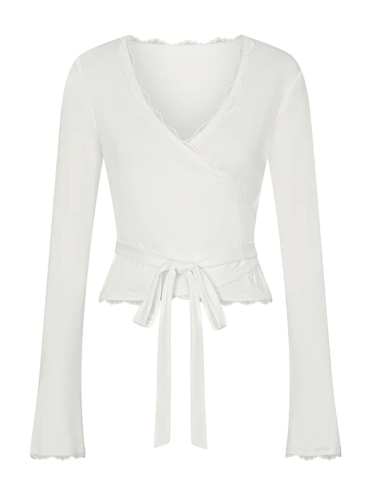 Fitted Lace Long Sleeve Blouse