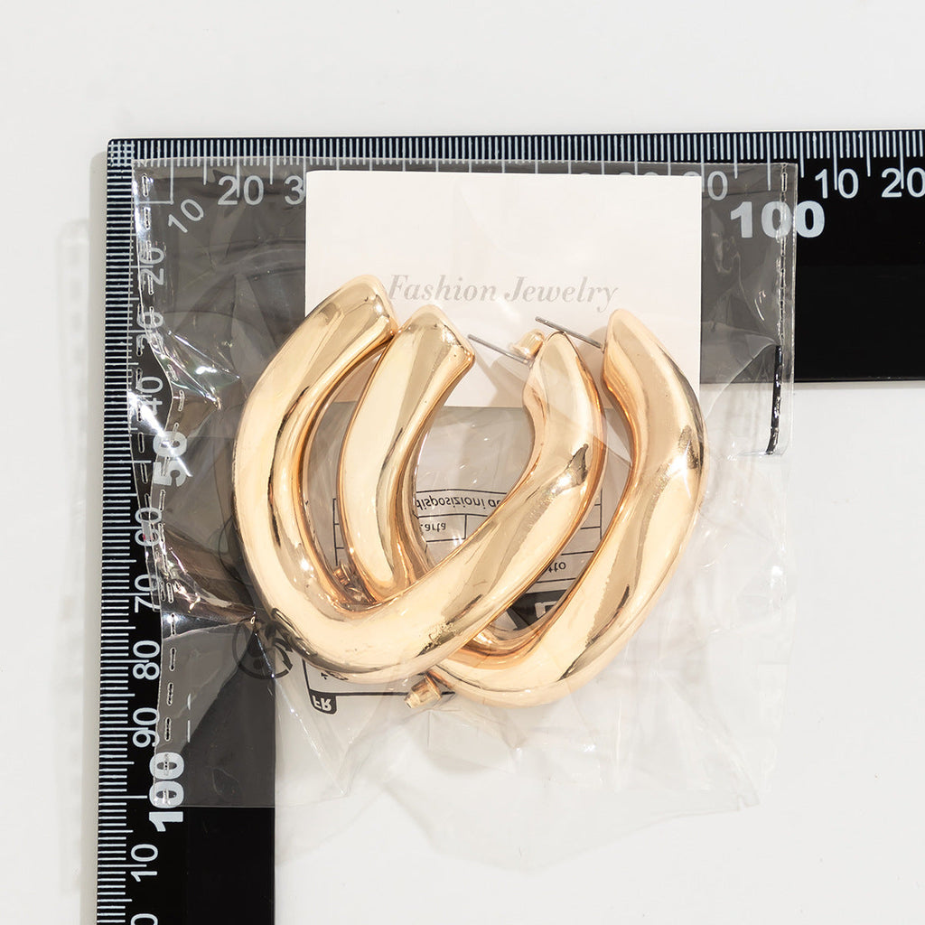 Circle & Teardrop Drop Earrings