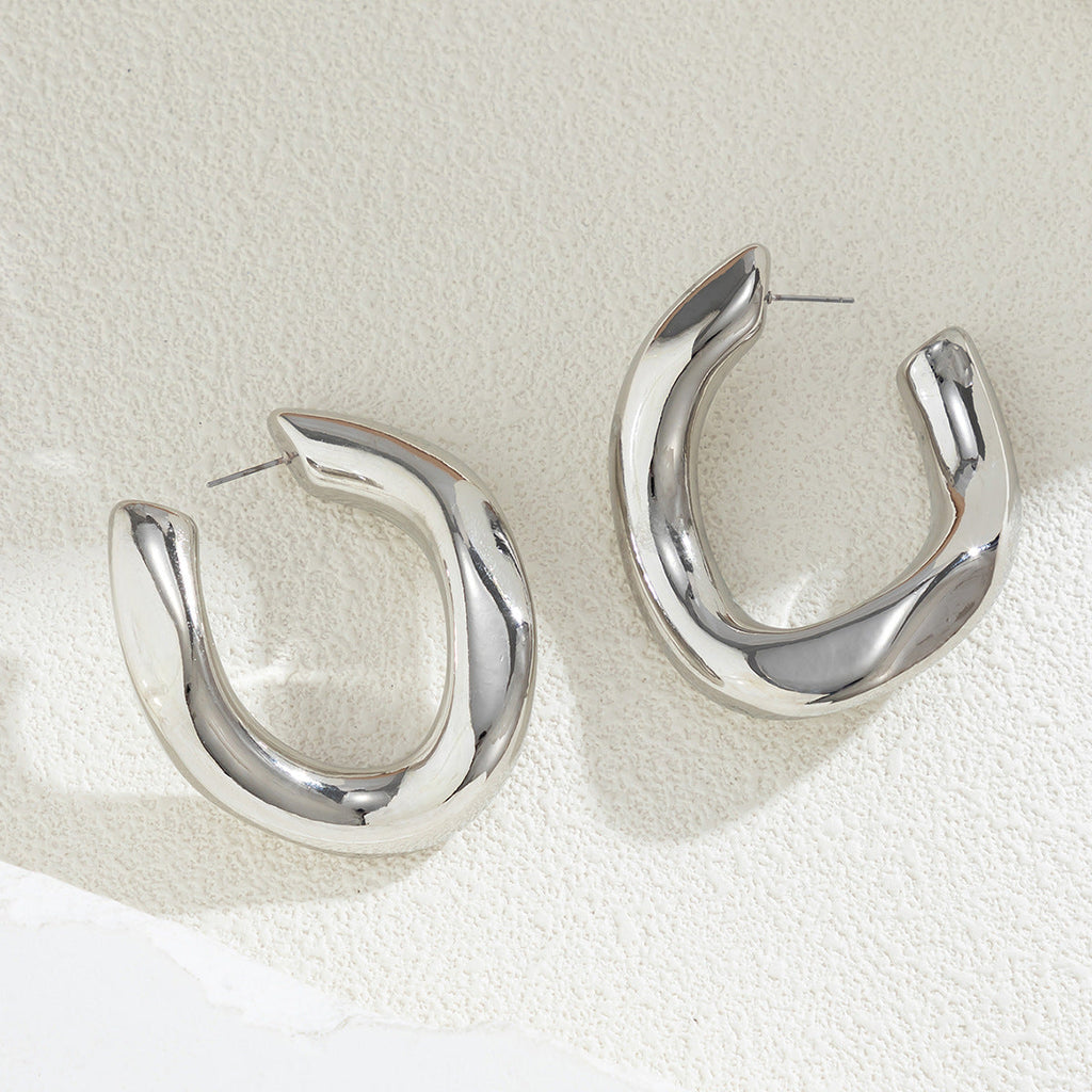 Circle & Teardrop Drop Earrings