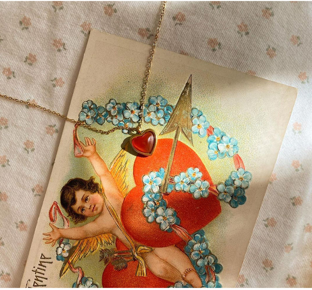 Carnelian Heart Pendant Necklace