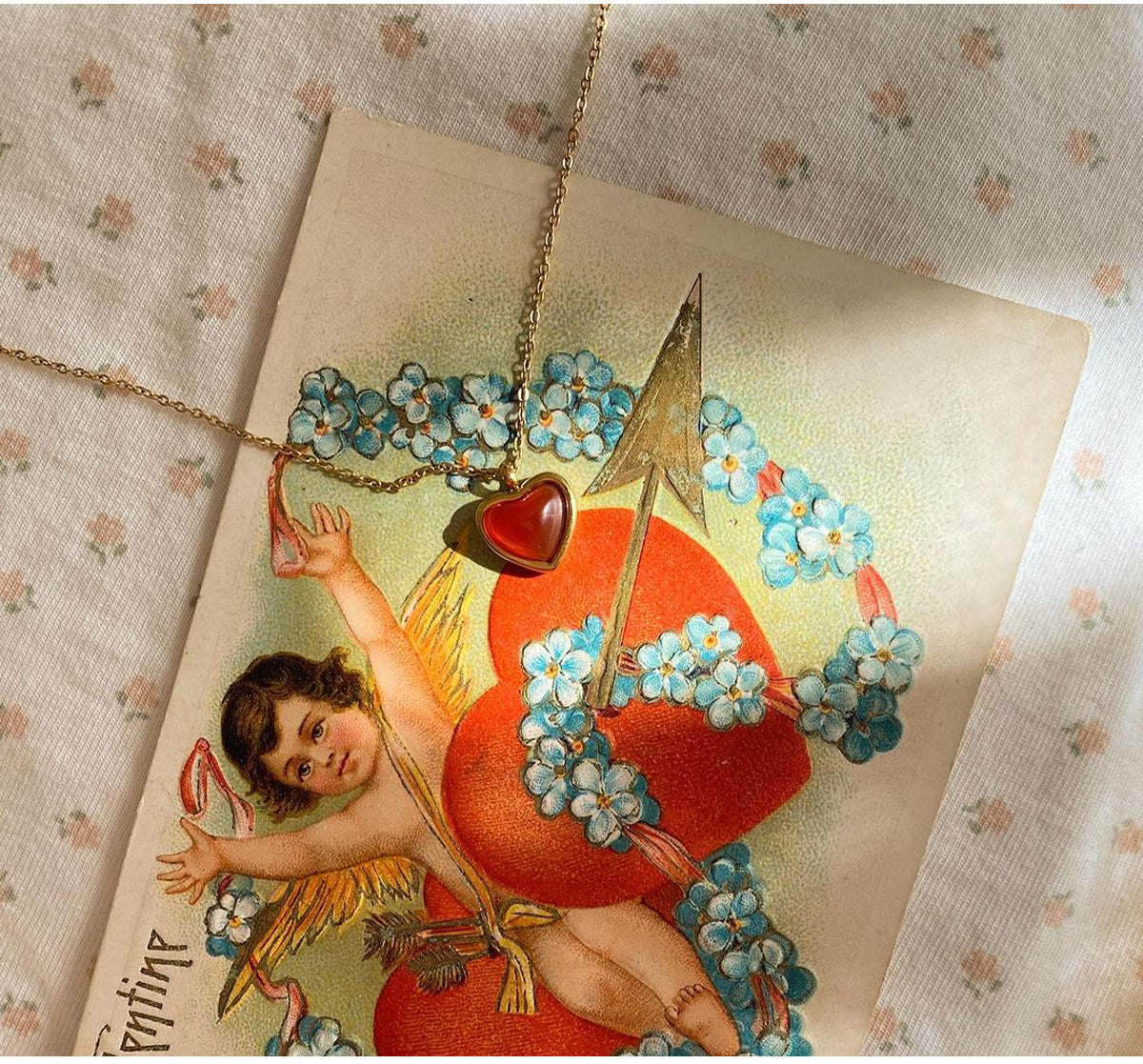 Carnelian Heart Pendant Necklace