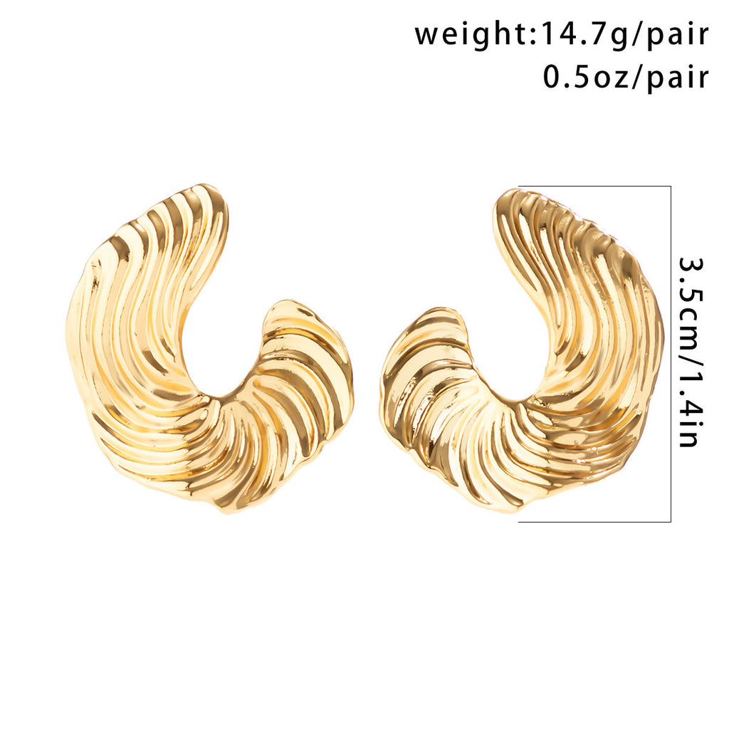 Lumière Textured Gold Studs