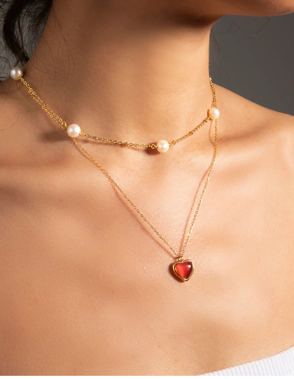 Carnelian Heart Pendant Necklace