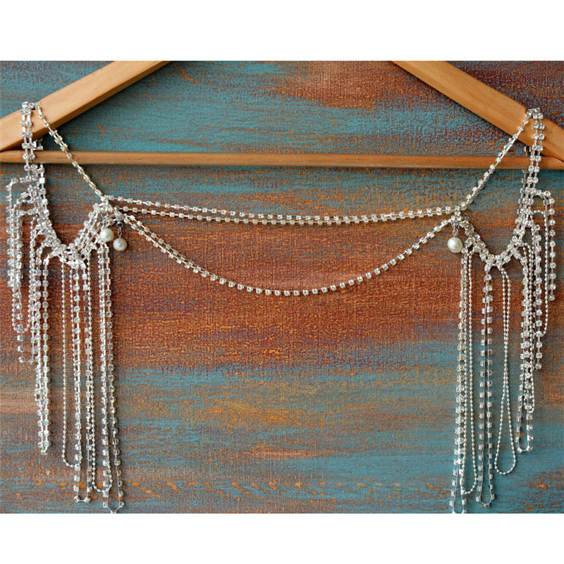 Rhinestone Tassel Shoulder Chain – Glam Dress Accessory