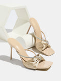 Champagne Velouré Crystal Bow Heels