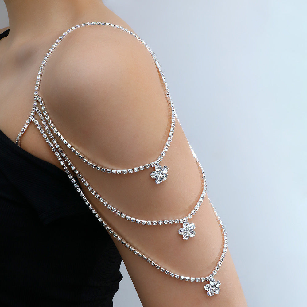 Rhinestone Shoulder Chain – Glam Dress Accessory