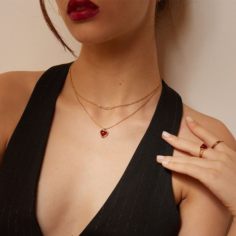 Carnelian Heart Pendant Necklace