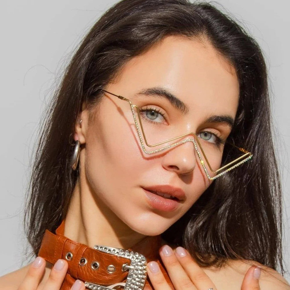 Rhinestone Frameless Party Glasses – Sparkle Vibes