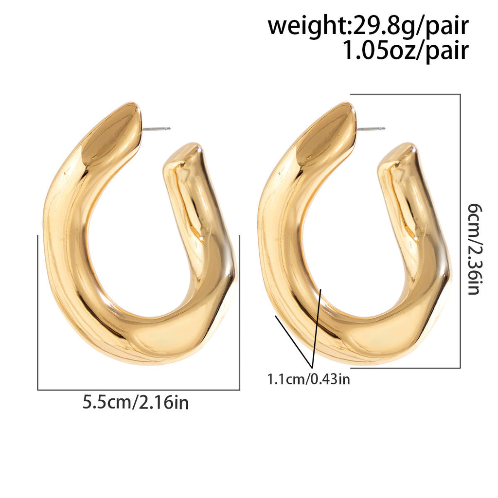 Circle & Teardrop Drop Earrings