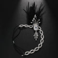 Rhinestone Feather Headpiece – Festive Glam Accessory