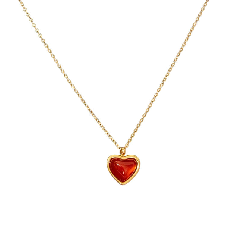Carnelian Heart Pendant Necklace