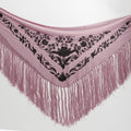 Mantilla Shawl With Rose And Black Floral Embroidery