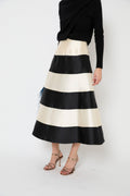 Black And White Striped Skirt