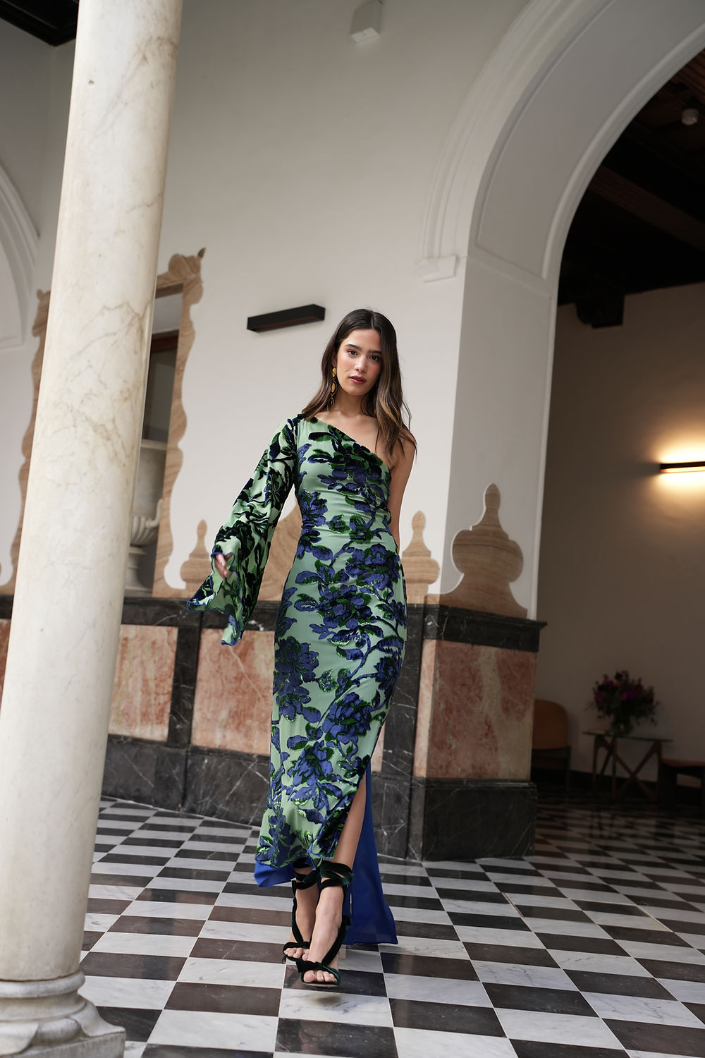 Off-Shoulder Garden Maxi Dress