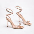 Aurora Rhinestone Wrap Heel Sandals