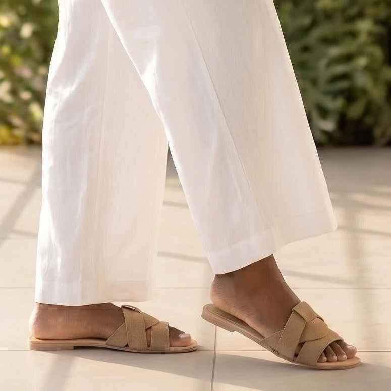 Sienna Suede Flat Slide Sandals
