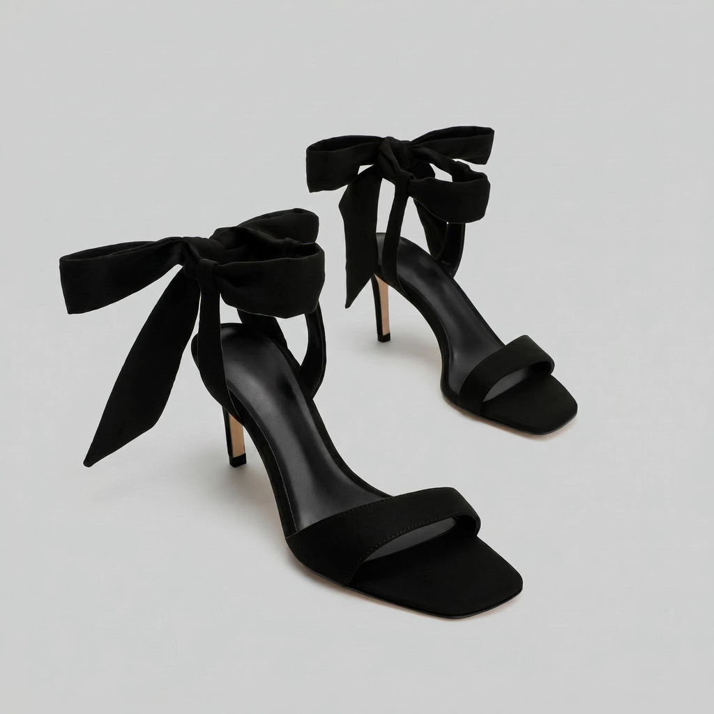 Chic Women’s Heels – Ankle Tie Strappy Evening Shoes