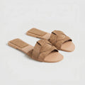 Sienna Suede Flat Slide Sandals