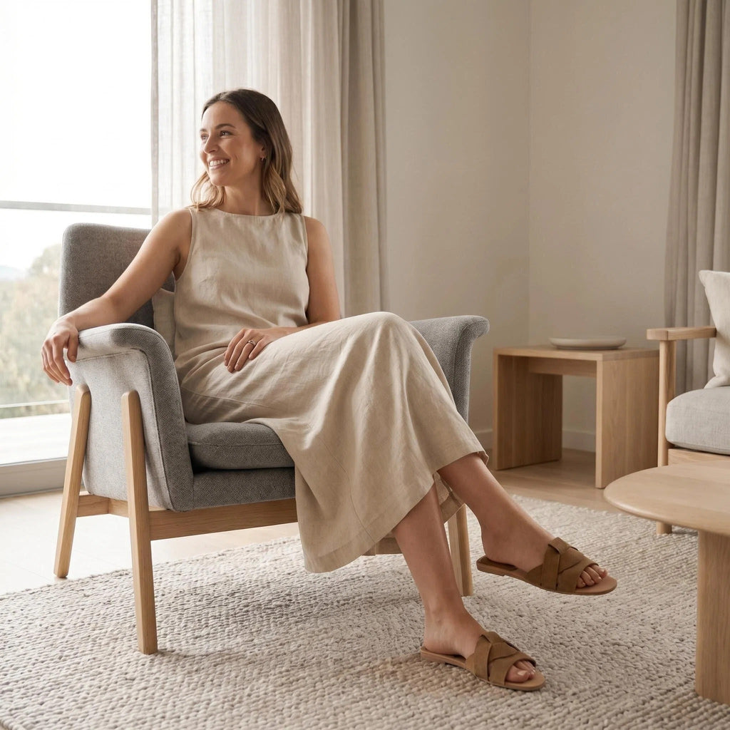 Sienna Suede Flat Slide Sandals