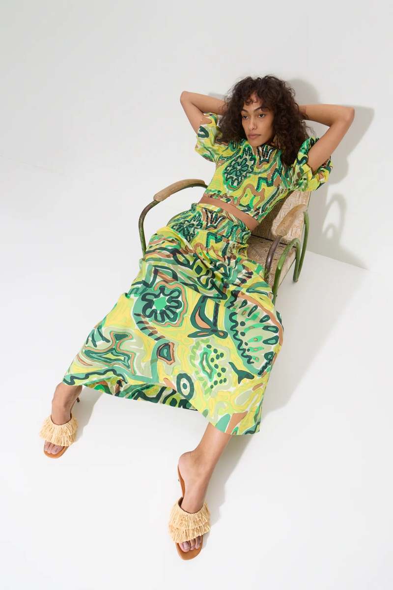 Abstract Green Floral Set