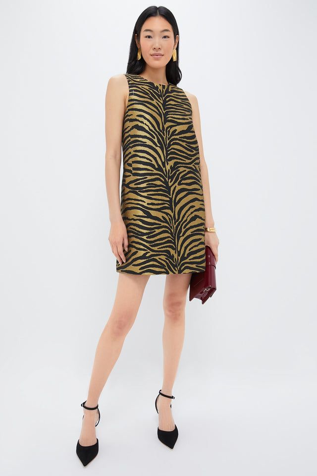 Tiger Print Sleeveless Straight Dress