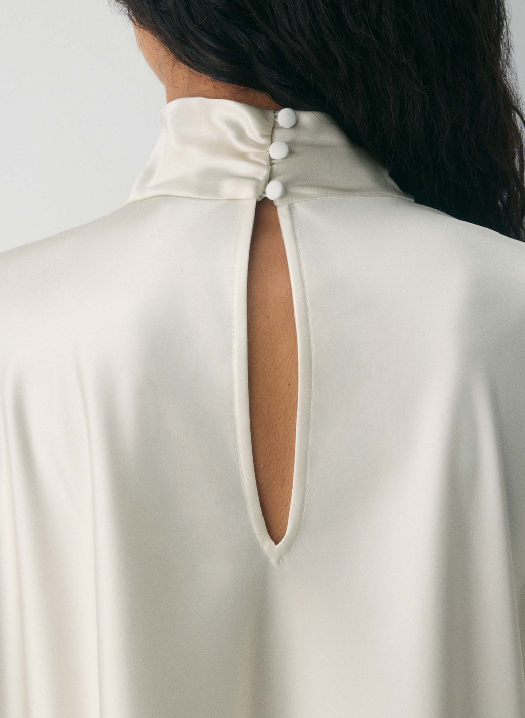 Double Satin Mockneck Mini Dress