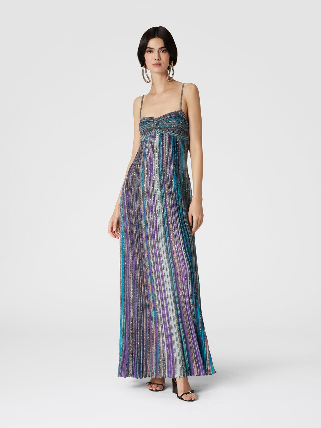 Pleated Knit Sleeveless Maxi Dress