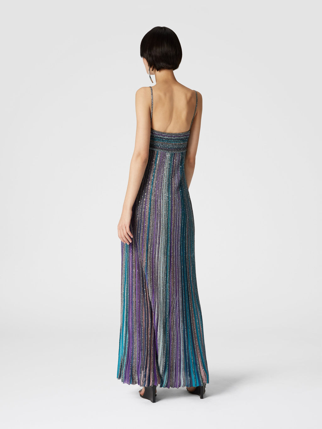 Pleated Knit Sleeveless Maxi Dress