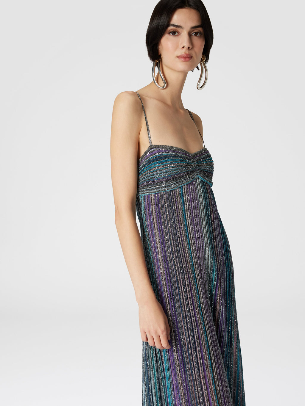 Pleated Knit Sleeveless Maxi Dress