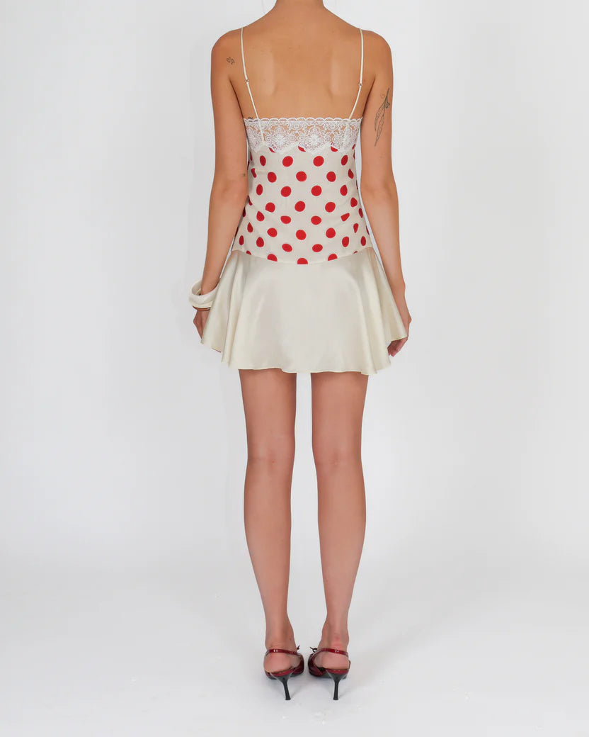 Lace-Trimmed Cherry Delight Dress