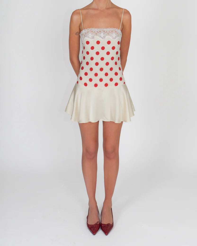Lace-Trimmed Cherry Delight Dress