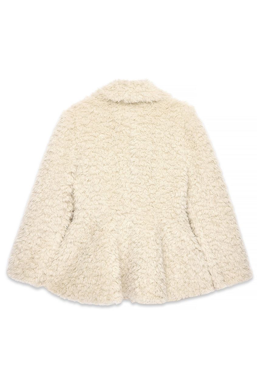 Rounded Sleeve Faux Fur Jacket