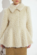 Rounded Sleeve Faux Fur Jacket