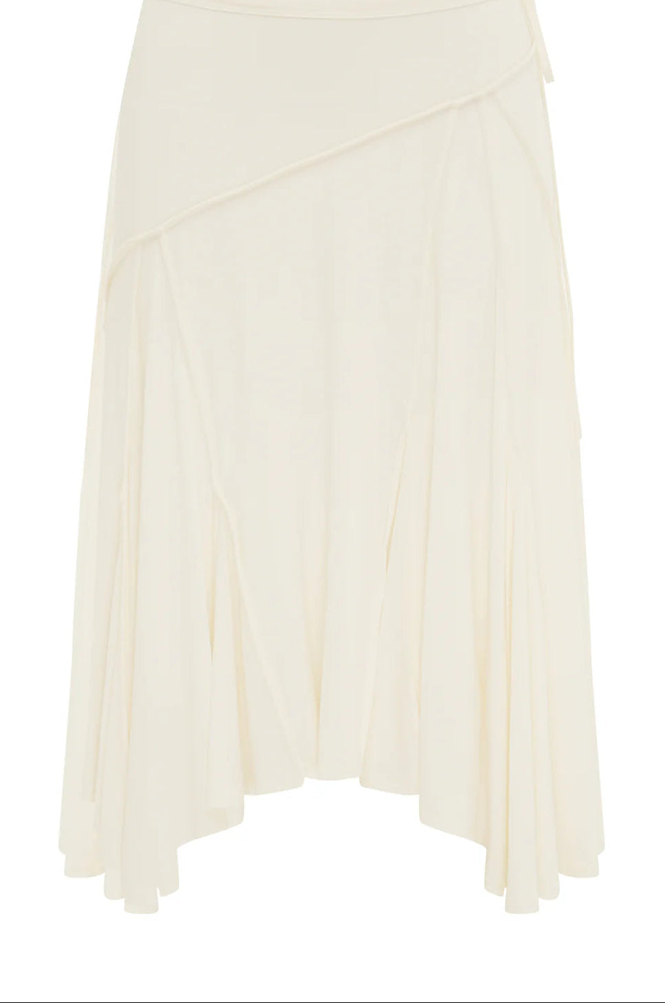 Ivory Halo Asymmetrical Midi Skirt