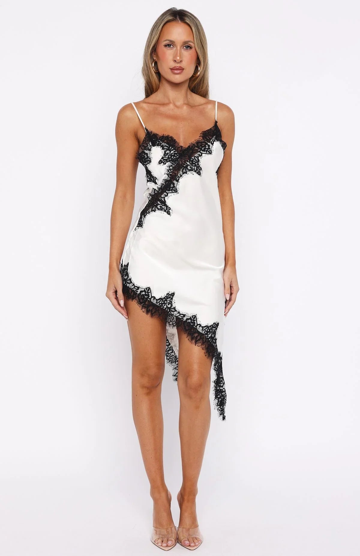 Ivory Noir Lace Mini Dress