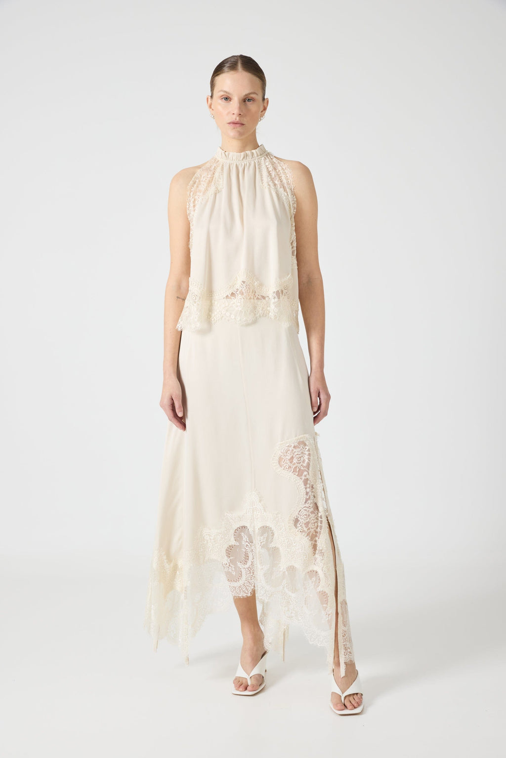 Lace halterneck suit