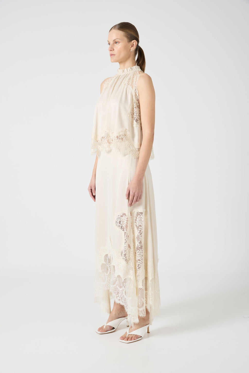 Lace halterneck suit