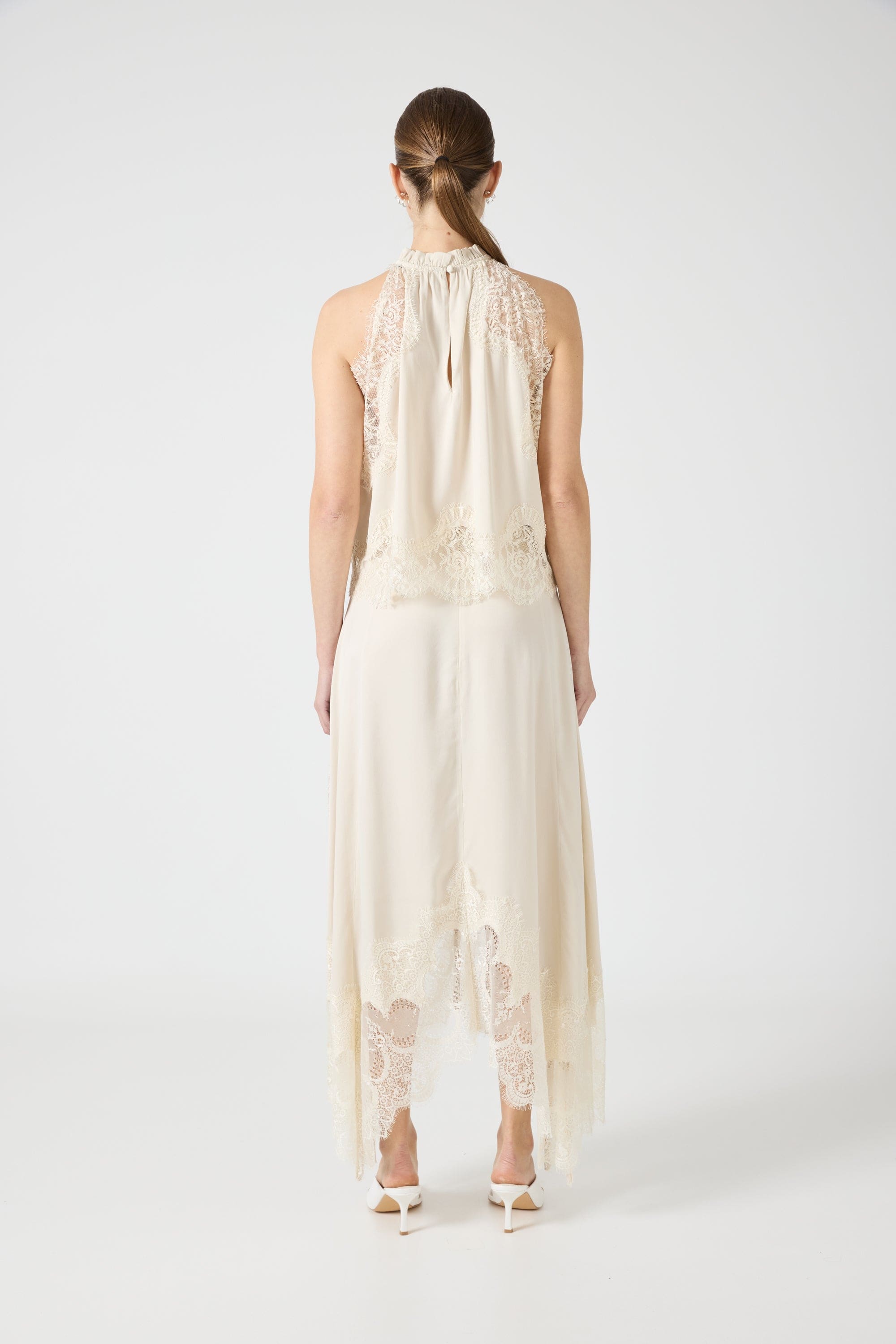 Lace halterneck suit